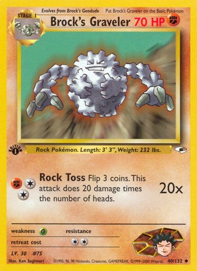 Brock's Graveler (Gym Heroes) Medium Play 1st Edition