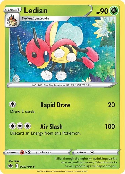 Ledian (SWSH06: Chilling Reign) Light Play Reverse Holofoil
