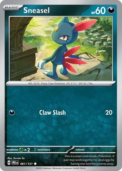 Sneasel (SV: Prismatic Evolutions) Light Play Reverse Holofoil