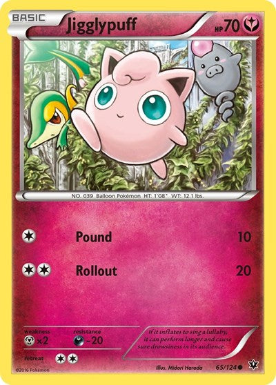Jigglypuff (XY - Fates Collide) Medium Play Reverse Holofoil