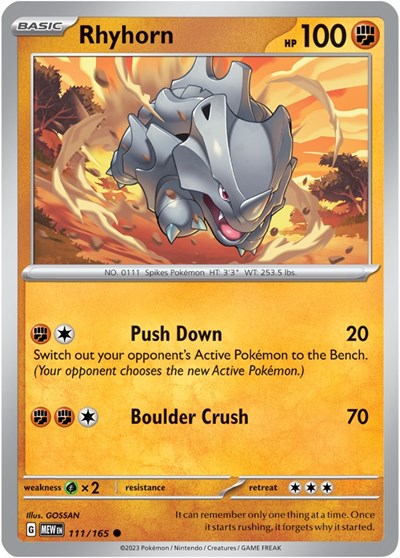 Rhyhorn (Scarlet and Violet: 151) Light Play
