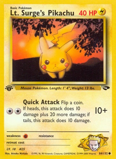 Lt. Surge's Pikachu (Gym Challenge) Near Mint 1st Edition