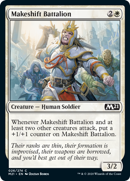 Makeshift Battalion (Magic 2021 Core Set) Light Play Foil