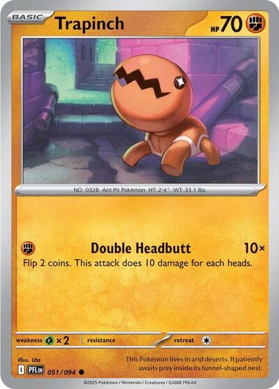 Trapinch (ME02: Phantasmal Flames) Light Play Reverse Holofoil