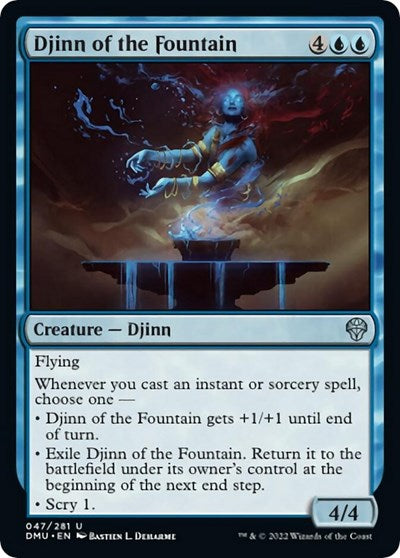 Djinn of the Fountain (Dominaria United) Light Play