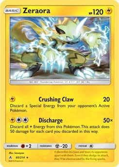 Zeraora - 60/214 (SM Unbroken Bonds) (Cracked Ice Holo) (Deck Exclusives) Light Play Holofoil