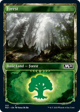 Forest (313) (Showcase) (Magic 2021 Core Set) Light Play