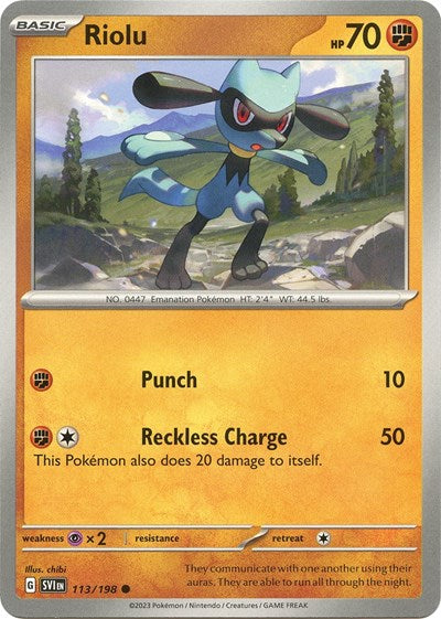 Riolu - 113 (Scarlet and Violet: Base Set) Light Play