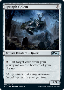 Epitaph Golem (Magic 2021 Core Set) Light Play Foil