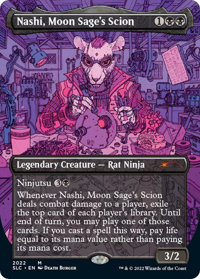 Nashi, Moon Sage's Scion (Borderless) (Secret Lair: 30th Anniversary Countdown Kit) Light Play