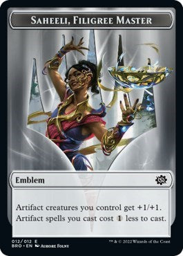 Emblem - Saheeli, Filigree Master (The Brothers' War) Light Play