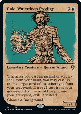 Gale, Waterdeep Prodigy (Showcase) (Commander Legends: Battle for Baldur's Gate) Light Play