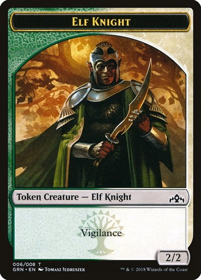 Elf Knight Token (Guilds of Ravnica) Light Play