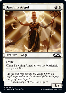 Dawning Angel (Magic 2020 Core Set) Light Play