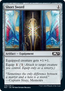 Short Sword (Magic 2021 Core Set) Light Play Foil