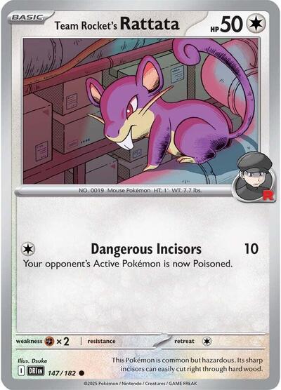 Team Rocket's Rattata (SV10: Destined Rivals) Light Play Reverse Holofoil