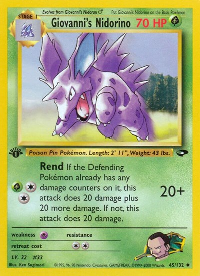 Giovanni's Nidorino (Gym Challenge) Light Play Unlimited