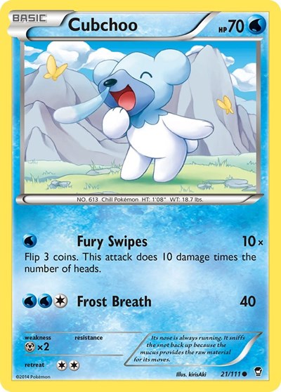 Cubchoo (XY - Furious Fists) Light Play Reverse Holofoil