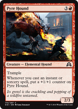 Pyre Hound (Shadows Over Innistrad) Light Play