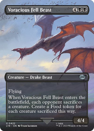 Voracious Fell Beast (Borderless) (Universes Beyond: The Lord of the Rings: Tales of Middle-earth) Light Play Foil