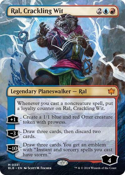 Ral, Crackling Wit (Borderless) (Bloomburrow) Light Play Foil