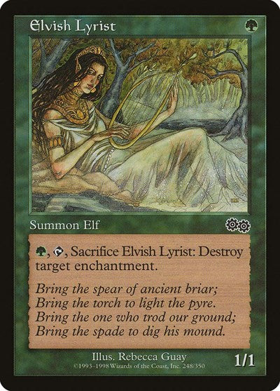 Elvish Lyrist (Urza's Saga) Medium Play