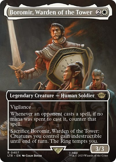 Boromir, Warden of the Tower (Borderless) (Universes Beyond: The Lord of the Rings: Tales of Middle-earth) Light Play