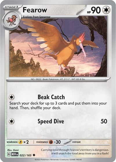 Fearow (Scarlet and Violet: 151) Light Play Reverse Holofoil
