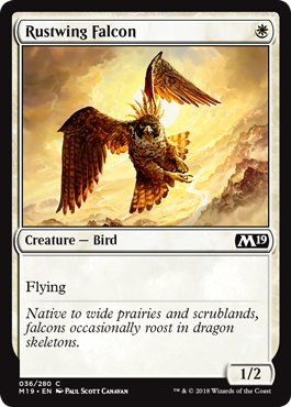 Rustwing Falcon (Magic 2019 Core Set) Light Play