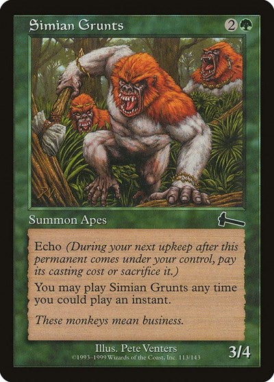 Simian Grunts (Urza's Legacy) Light Play