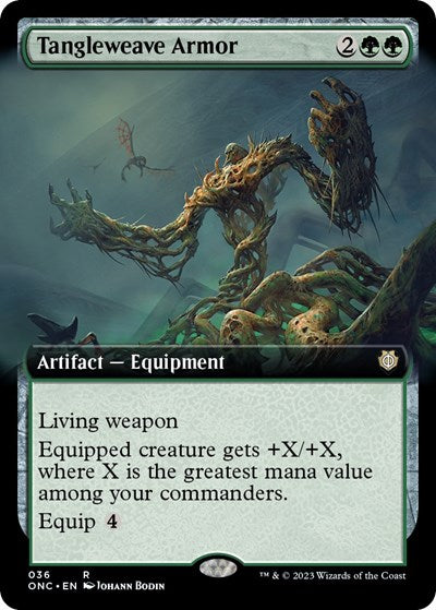 Tangleweave Armor (Extended Art) (Commander: Phyrexia: All Will Be One) Light Play