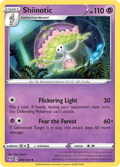 Shiinotic (SWSH03: Darkness Ablaze) Light Play Reverse Holofoil