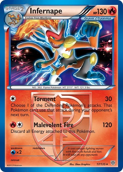 Infernape (Team Plasma) (Plasma Storm) Medium Play Reverse Holofoil