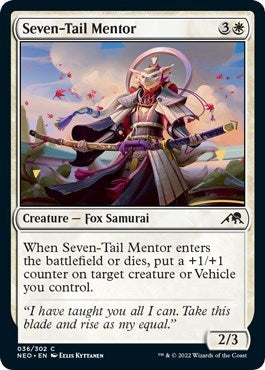 Seven-Tail Mentor (Kamigawa: Neon Dynasty) Light Play