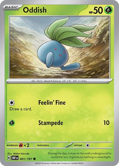 Oddish (Scarlet and  Violet: Obsidian Flames) Light Play Reverse Holofoil