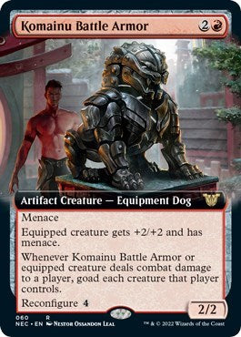 Komainu Battle Armor (Extended Art) (Commander: Kamigawa: Neon Dynasty) Light Play
