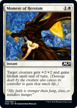 Moment of Heroism (Magic 2020 Core Set) Light Play
