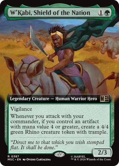 W'Kabi, Shield of the Nation (Extended Art) (Commander: Marvel Super Heroes) Light Play