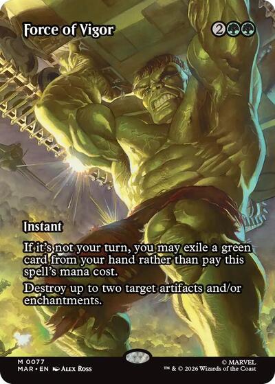 Force of Vigor (Borderless) (Marvel Eternal-Legal) Light Play