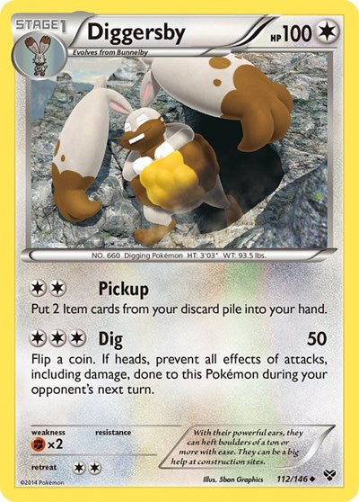 Diggersby (XY Base Set) Medium Play Reverse Holofoil