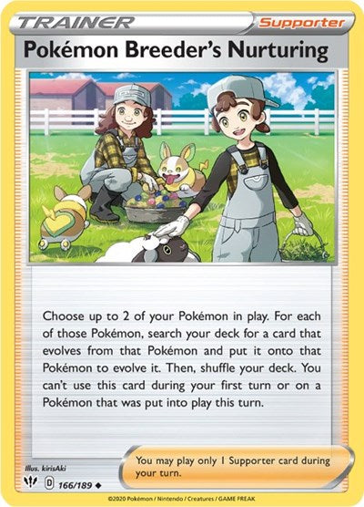 Pokemon Breeder's Nurturing (SWSH03: Darkness Ablaze) Light Play