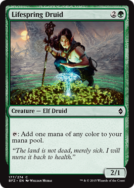 Lifespring Druid (Battle for Zendikar) Light Play