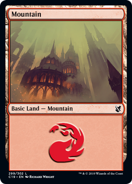 Mountain (299) (Commander 2019) Light Play