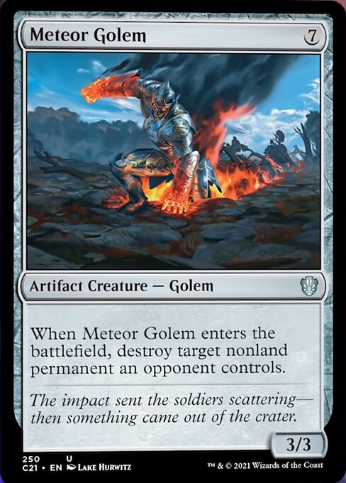 Meteor Golem (Commander 2021 Strixhaven) Damaged / Poor