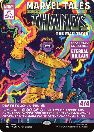 Thanos, The Mad Titan (Borderless) (0400) (Marvel Super Heroes) Light Play Foil