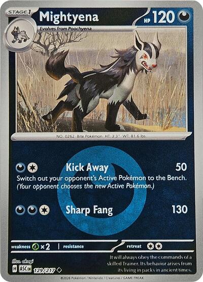 Mightyena - 129/217 (Energy Symbol Pattern) (ME: Ascended Heroes) Light Play Reverse Holofoil
