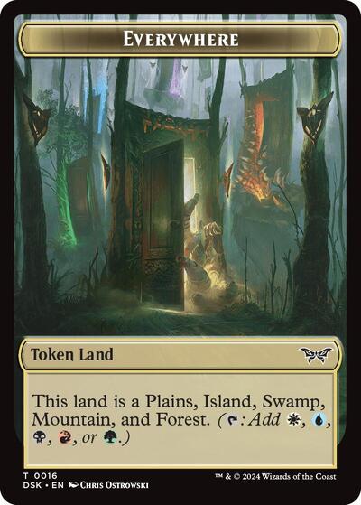 Everywhere / Copy Double-Sided Token (Duskmourn: House of Horror) Light Play Foil