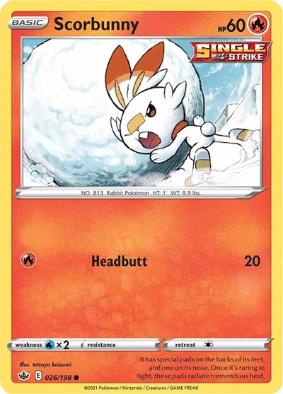Scorbunny (SWSH06: Chilling Reign) Medium Play