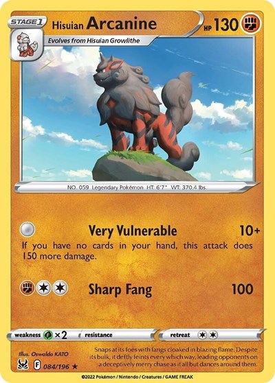 Hisuian Arcanine (SWSH11: Lost Origin) Light Play Reverse Holofoil
