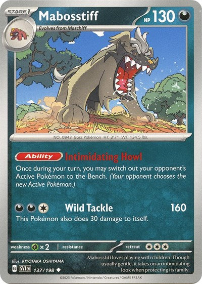Mabosstiff - 137 (Scarlet and Violet: Base Set) Light Play